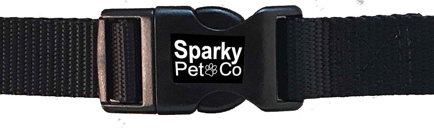 Sparky Pet Co Dog Fence E Collar Receiver Heavy Duty Nylon 1" 3 Consecutive Hole Strap for All e Collar Systems Black