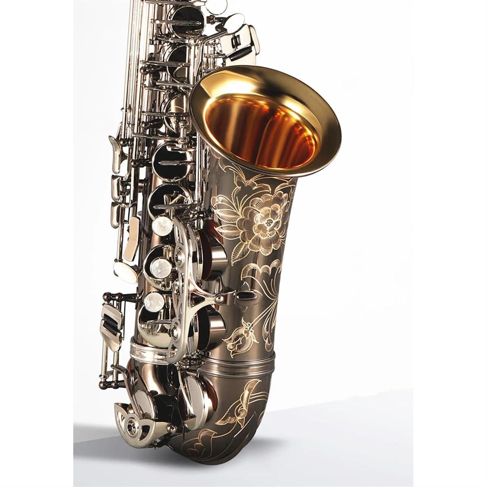 Saksofon Altowy I Tenorowy E-płaski Czarny Nikiel Ustnik Do Saksofonu Srebrny Klucz Reed Neck Akcesoria Do Instrumentów Muzycznych profesjonalny Saksofon (Color : Alto)