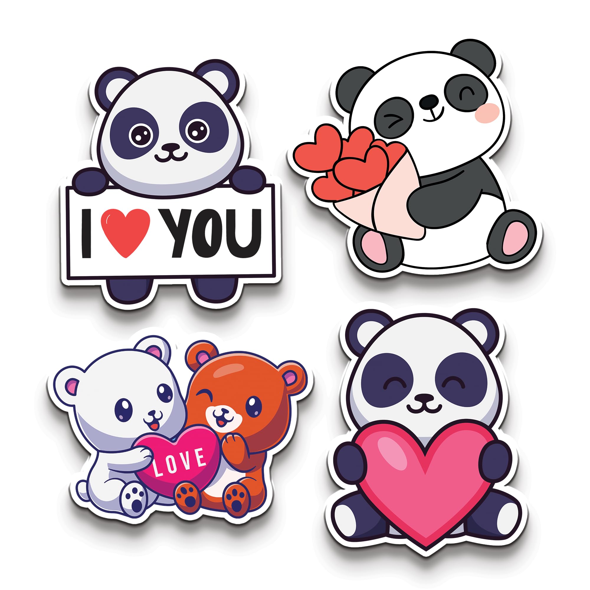Shaivya Fridge Magnets Refrigerator Stylish Set Cute Animal Designs Lazy Panda for Home Kitchen and Office Decoration Multicolor inches Set of 4