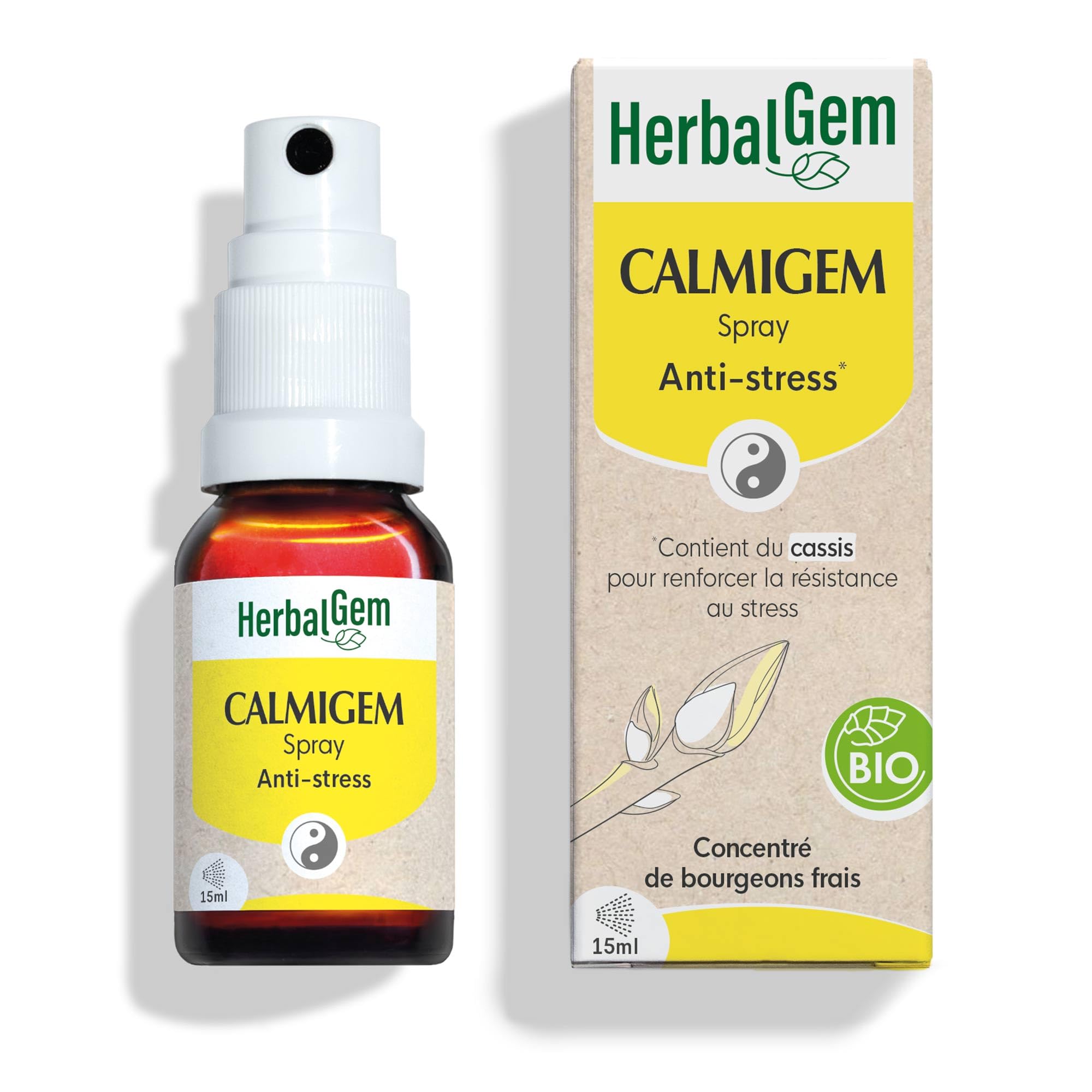 HerbalGem | Calmigem | Ayuda a combatir el estrés | Complejo de gemmoterapia | 15 ML