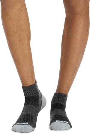 PUMA Men's 6 Pack Quarter Crew Socks Men's Socks (pack of 6)