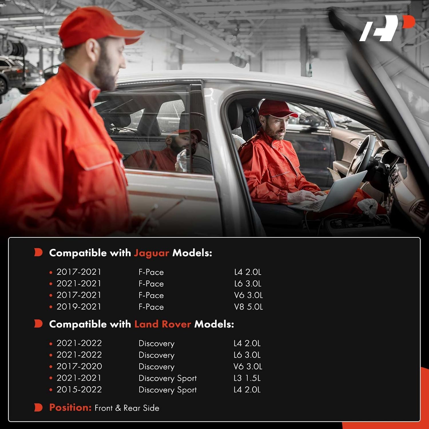 A-Premium 4-PC Front and Rear Reverse Backup Parking Assist Sensor Compatible with Select Jaguar & Land Rover Models - F-Pace 2017-2021, Discovery Sport 2015-2022, Discovery 2017-2022
