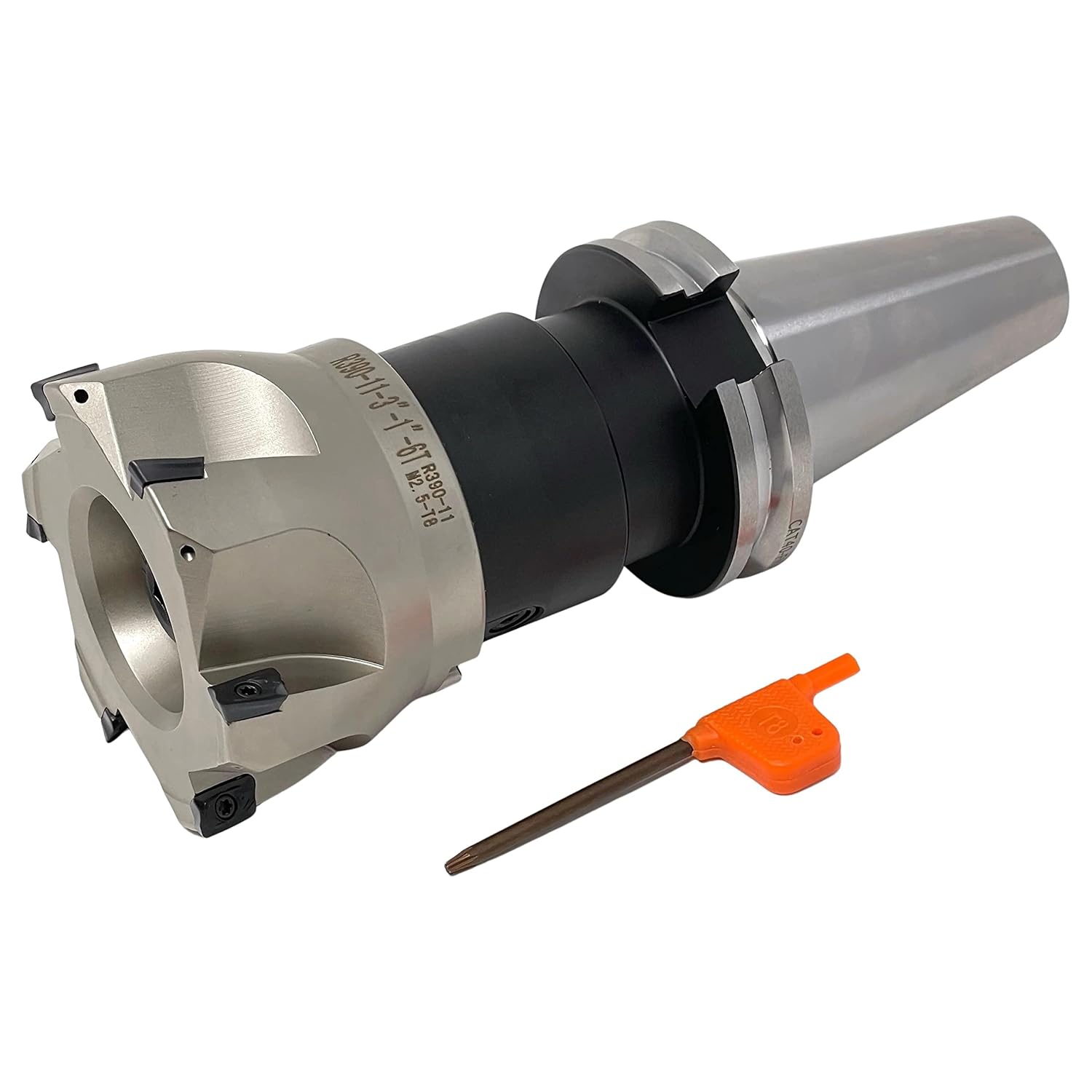 CME 3" 90° Indexable Face Mill w/ CAT40 Arbor, R390 Inserts Included, 6 Flutes