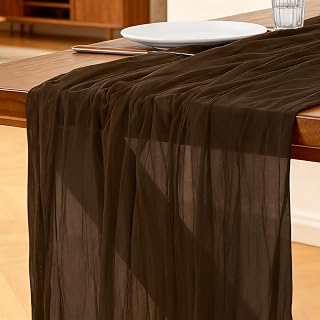 Käsetuch Tischläufer Braun, 300 x 90 cm Boho Gaze Tischläufer Cheesecloth Läufer — Empfehlung für Den Look shoppen