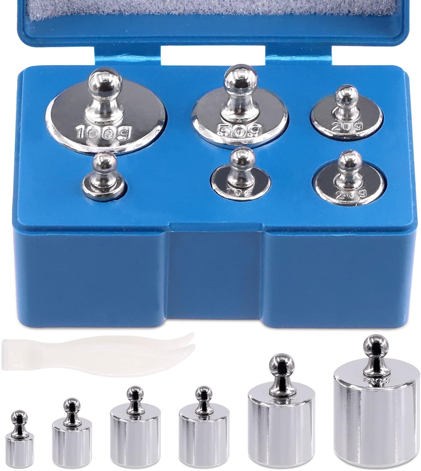Precision Scale Calibration Weight Set, Grams Steel Weights Calibration with Tweezers for Digital Balance Scale, Jewellery Scale