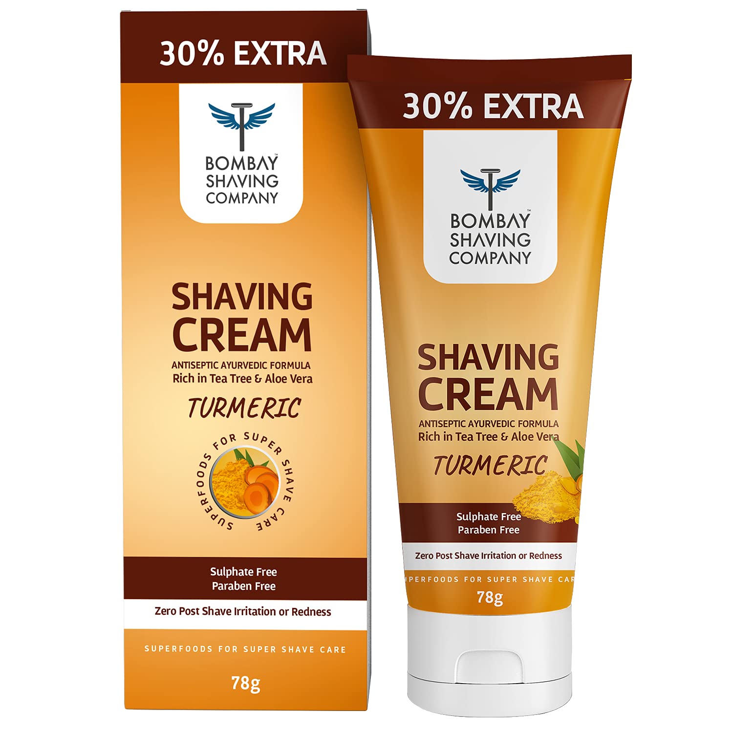 Bombay Shaving Company Turmeric Shaving Cream 78gram, Yellow Amazon