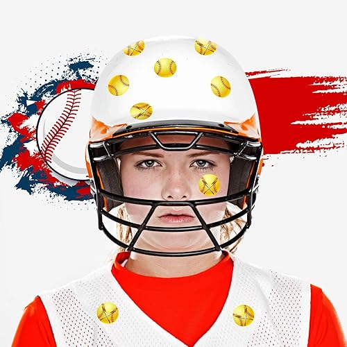 Miniatura 7 de 300 calcomanías de vinilo para casco de béisbol y sóftbol, calcomanías de vinilo para deportes, sóftbol, calcomanías autoadhesivas para casco dorado