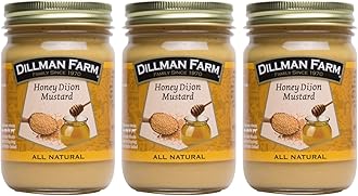 Dillman Farm All Natural Gourmet Honey Dijon Mustard - Gluten-Free, Non-GMO, Vegan, Kosher, Eco-Friendly, Preservative Free, Corn Syrup Free - Made in USA, 14oz (Pack of 3)