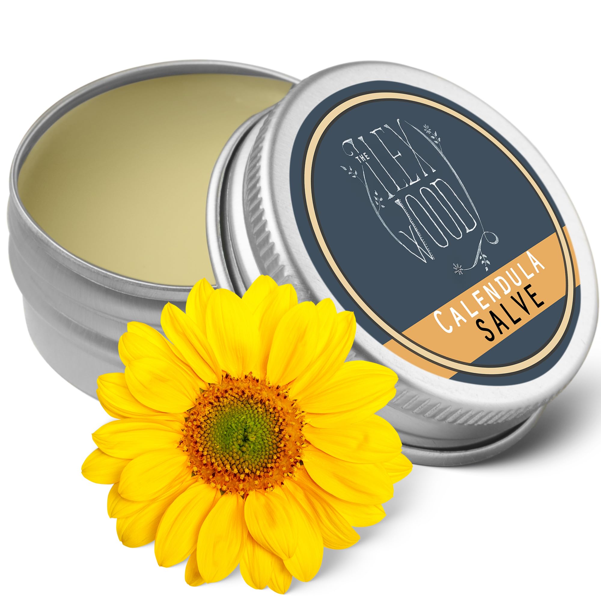 The Ilex WoodVegan Calendula Salve - All natural handcrafted vegan balm, soothes rashes, itching, dry skin, eczema - 100ml