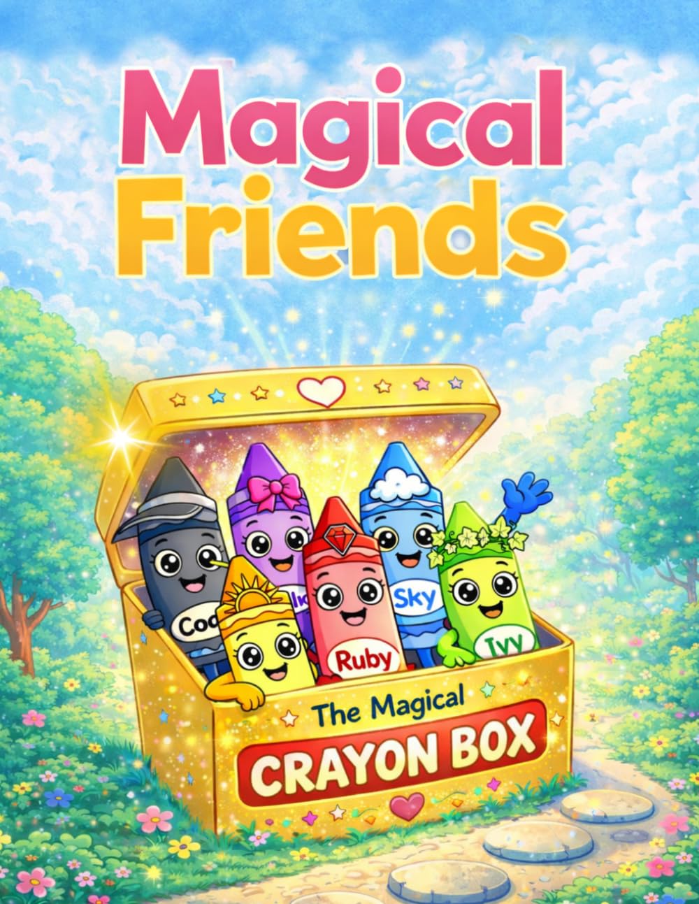 Magical Friends: The Magical Crayon Box: A Fun Coloring Adventure with Cute Crayon Characters, Creativity, and Activity Pages for Kids