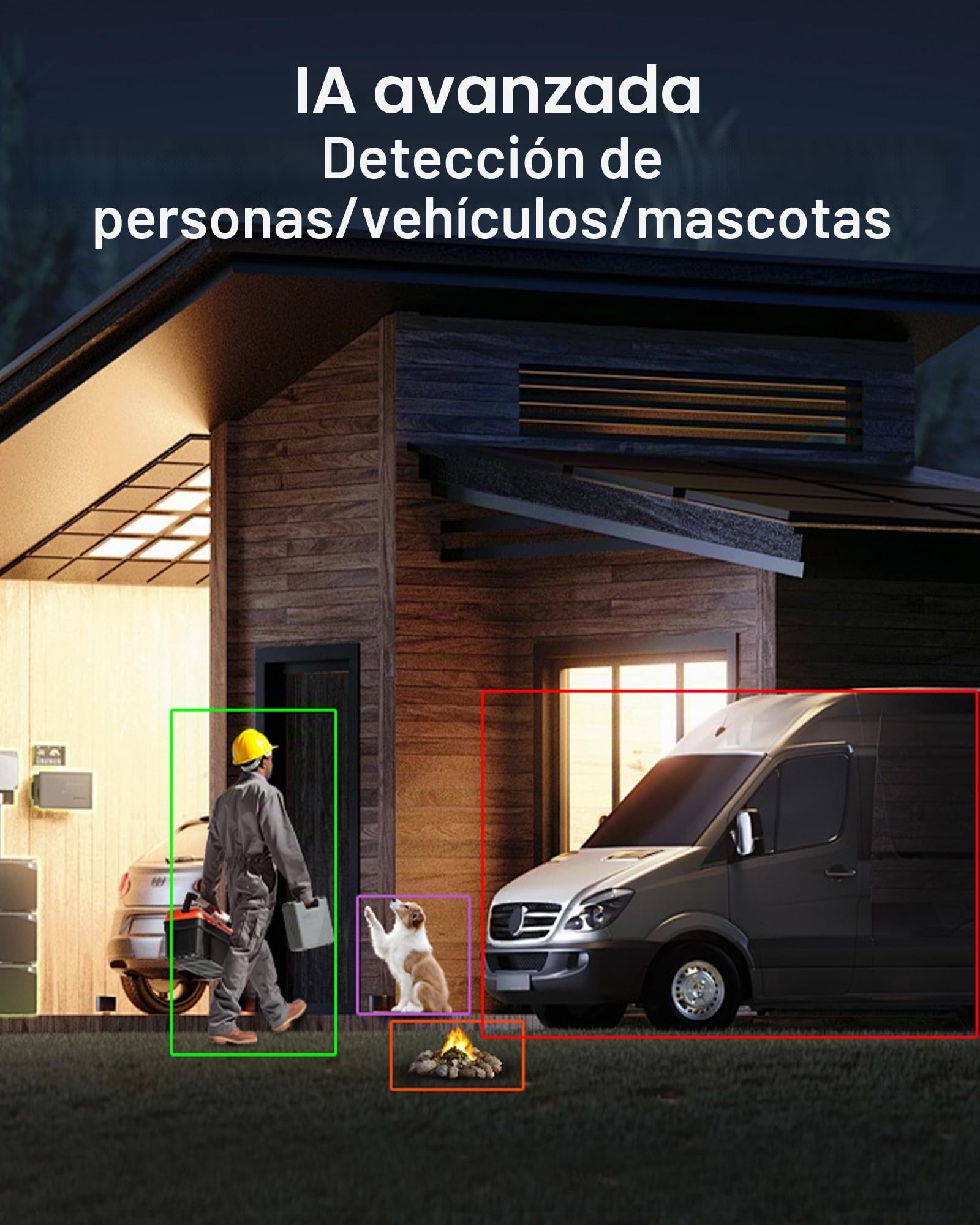 ZOSI 5MP Cámara Vigilancia Seguridad PoE Exterior Pan/Tilt, Detección y Seguimiento de Persona, Visión Nocturna, Cámara Adicional para ZOSI Sistema NVR PoE