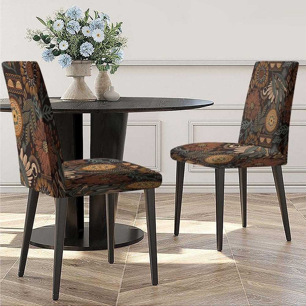 Stuhlhussen Mit Mohnblumen-Motiv - Dehnbare Parsons Stuhlbezüge Abnehmbar