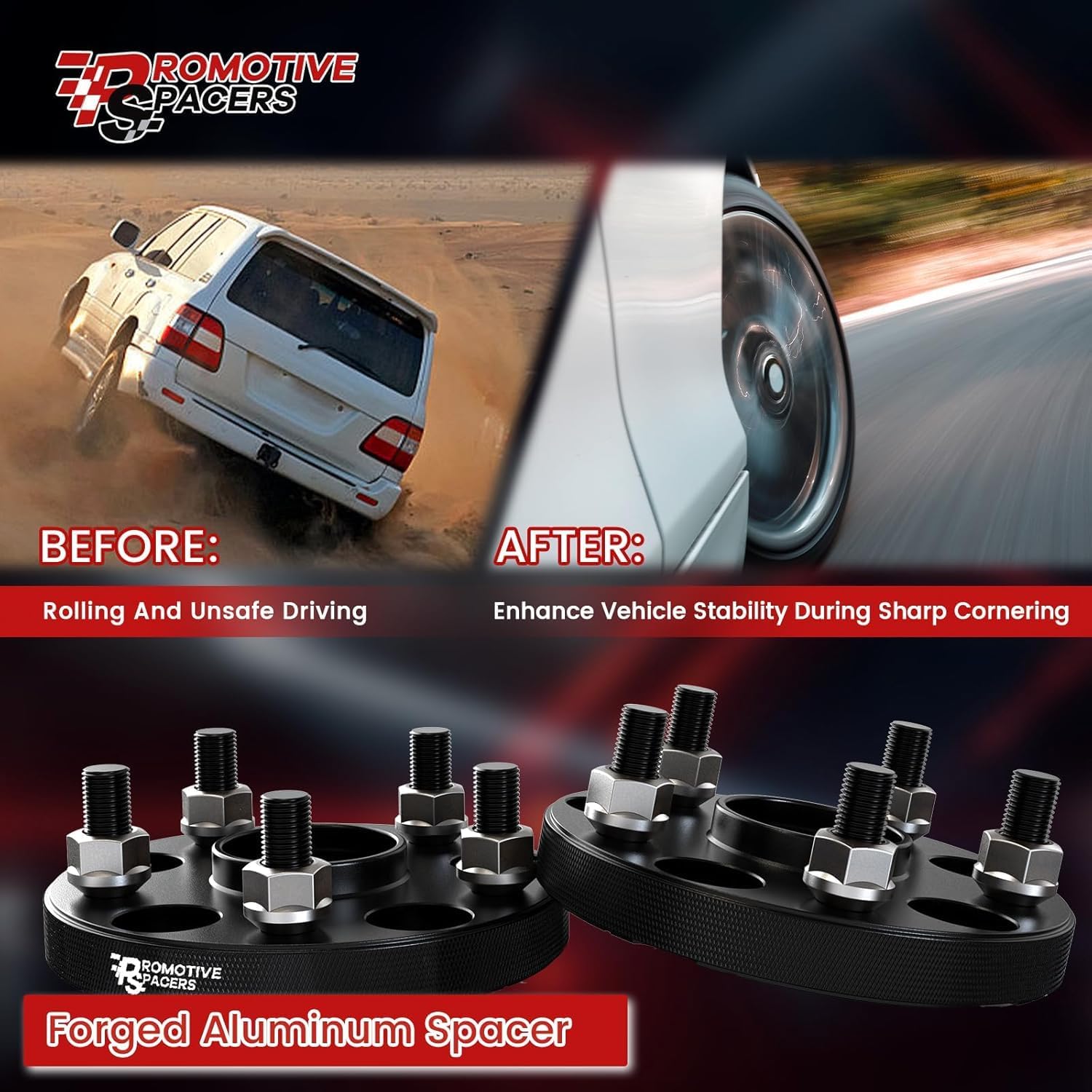 1.25" Wheel Spacers for F150 Expedition Navigator 2015-2024, CNC Forged 6x135 Spacers 32mm with Hub Lip Compatible with Lincoln, M14x1.5 Studs 87.1mm Center Bore for 6 Lug Truck Rim - 4PCS