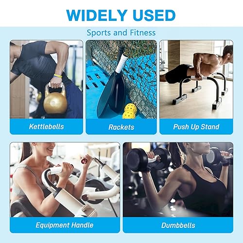 Miniatura 6 de 2 rollos de cinta de agarre de 1 pulgada x 10 pies, envoltura de agarre de silicona autofusible para asas, sin adhesivo, color blanco