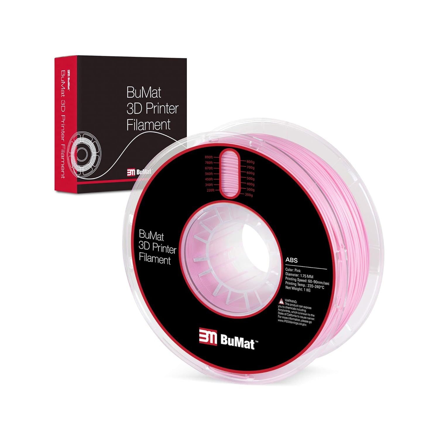 ABS 3D Printer Filament, 1.75mm (Clear), 1kg Spool (2.2lbs), Guaranteed Fresh, Dimensional Accuracy +/- 0.02mm, Tangle-Free, Fits Most FDM Printers [Risk-Free]