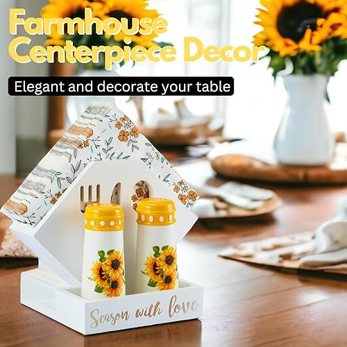 Miniatura 9 de Servilletero de Navidad con salero y pimentero  Salero Cardinal con servilletero de madera, dispensador de servilletas de papel estándar para