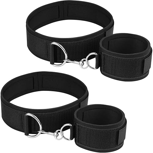 Sex Bondage Wrist & Thigh Cuffs BDSM Restraints Set, Sex Toys for Women with Adjustable Leg Straps Handcuffs for Couple SM Game Play