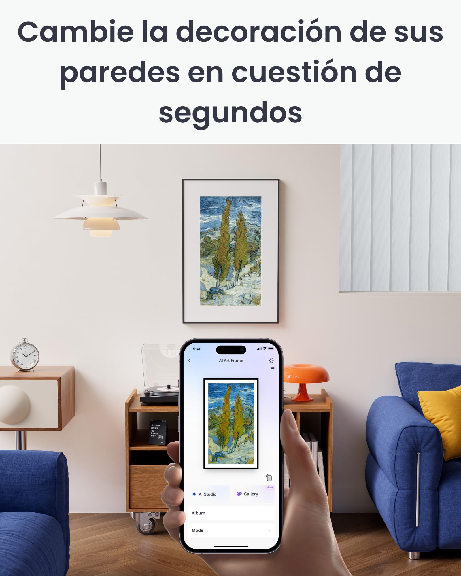 SwitchBot KI Art Frame, 13.3'' Marco de Fotos Digital inalámbrico, Marco de Fotos de Tinta electrónica, batería de Larga duración, Mesa y Montaje en Pared, Compatible con Alexa, Arte generado por IA