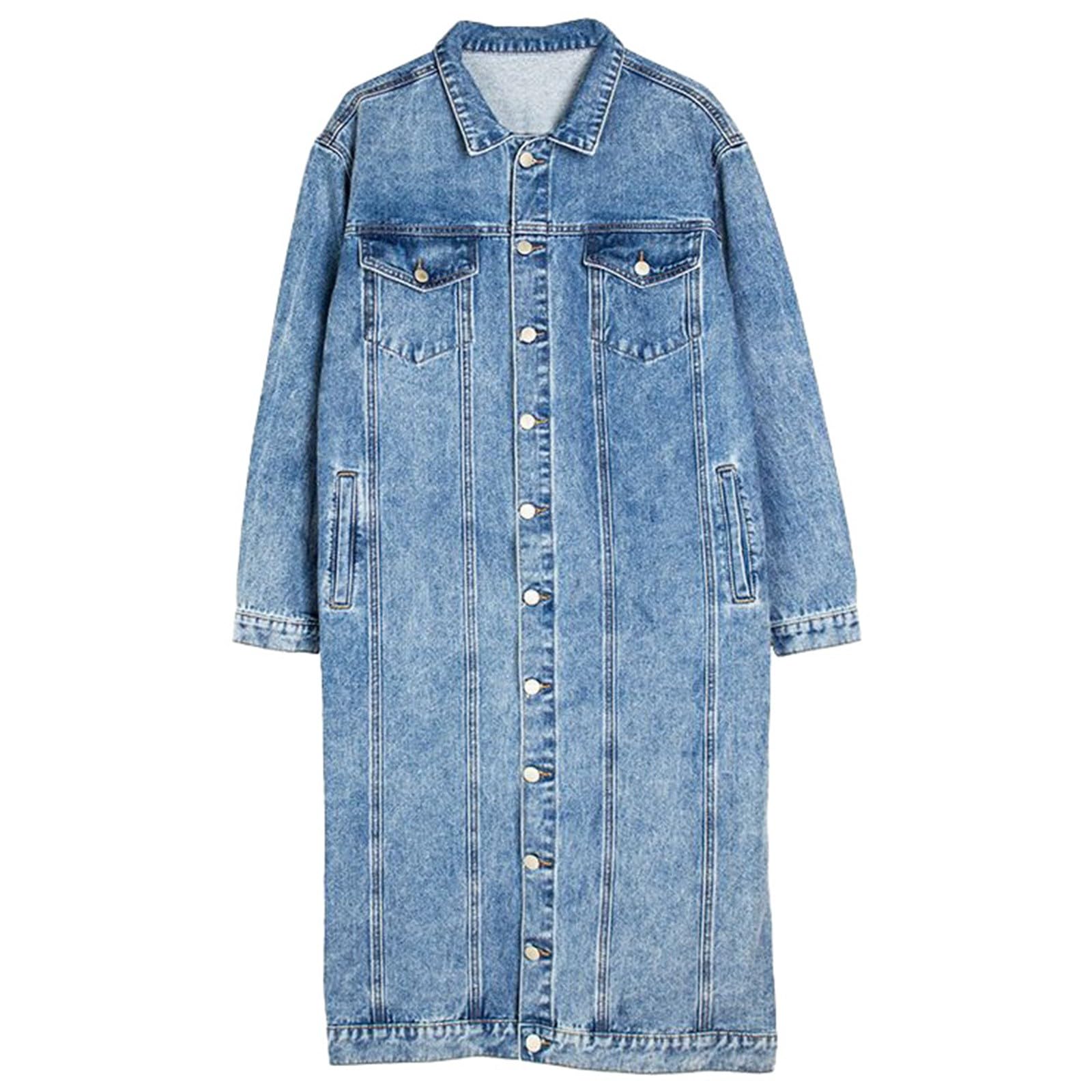 Chaquetas Vaqueras para Mujer, Chaqueta De Mezclilla Elástica Vintage con Botones De Manga Larga Chaqueta Vaquera Occidental Holgada Cazadora Mujer Entretiempo Chaquetas Mujer para Primavera Otoño