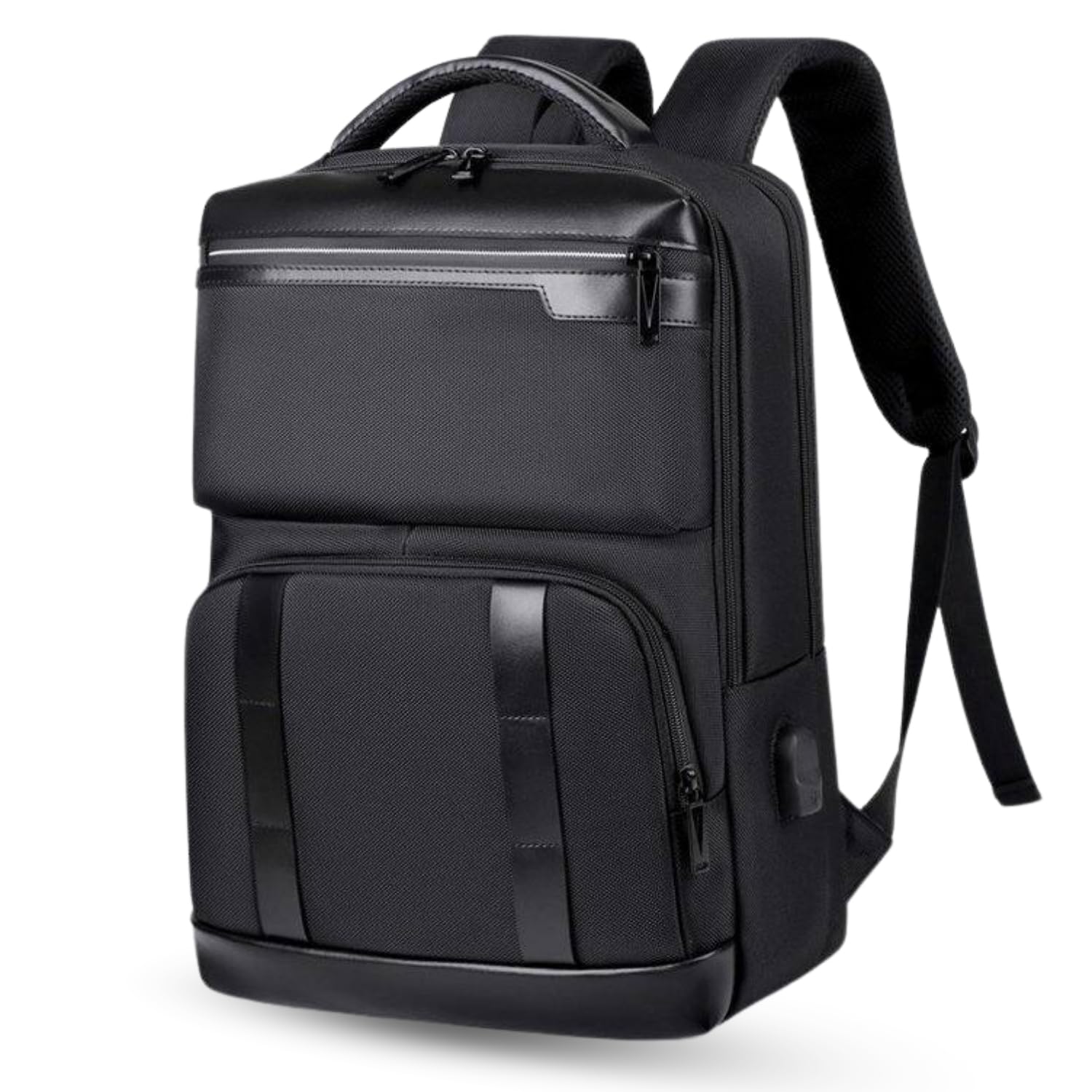 tourtier Laptop Backpack –15.6 Inch Laptop Bag with USB Charging Port, Anti-Theft Pocket, Breathable Back Support & Luggage Strap |Business Travel Backpack for Office, College & Travel – Black-picture-38