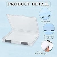 Vista 27 de PerKoop 6 Pcs Clear Paper Storage Box A4 Plastic File Box Document Paper Organizer Storage Board Game Project Cases Containers with Buckle for Black