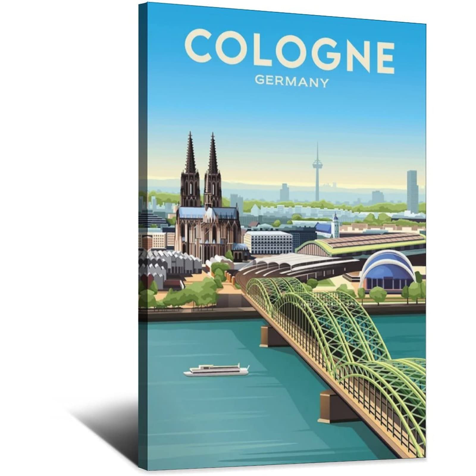Shgwehh As The Picture Shows21 Metal Tin Sign Germany Cologne Hohenzollern Bridge Vintage Travel Tin Sign Rustic Decor Cave Coffee Shop Bar Bedroom Home Wall Decor Tin Sign 20X30cm