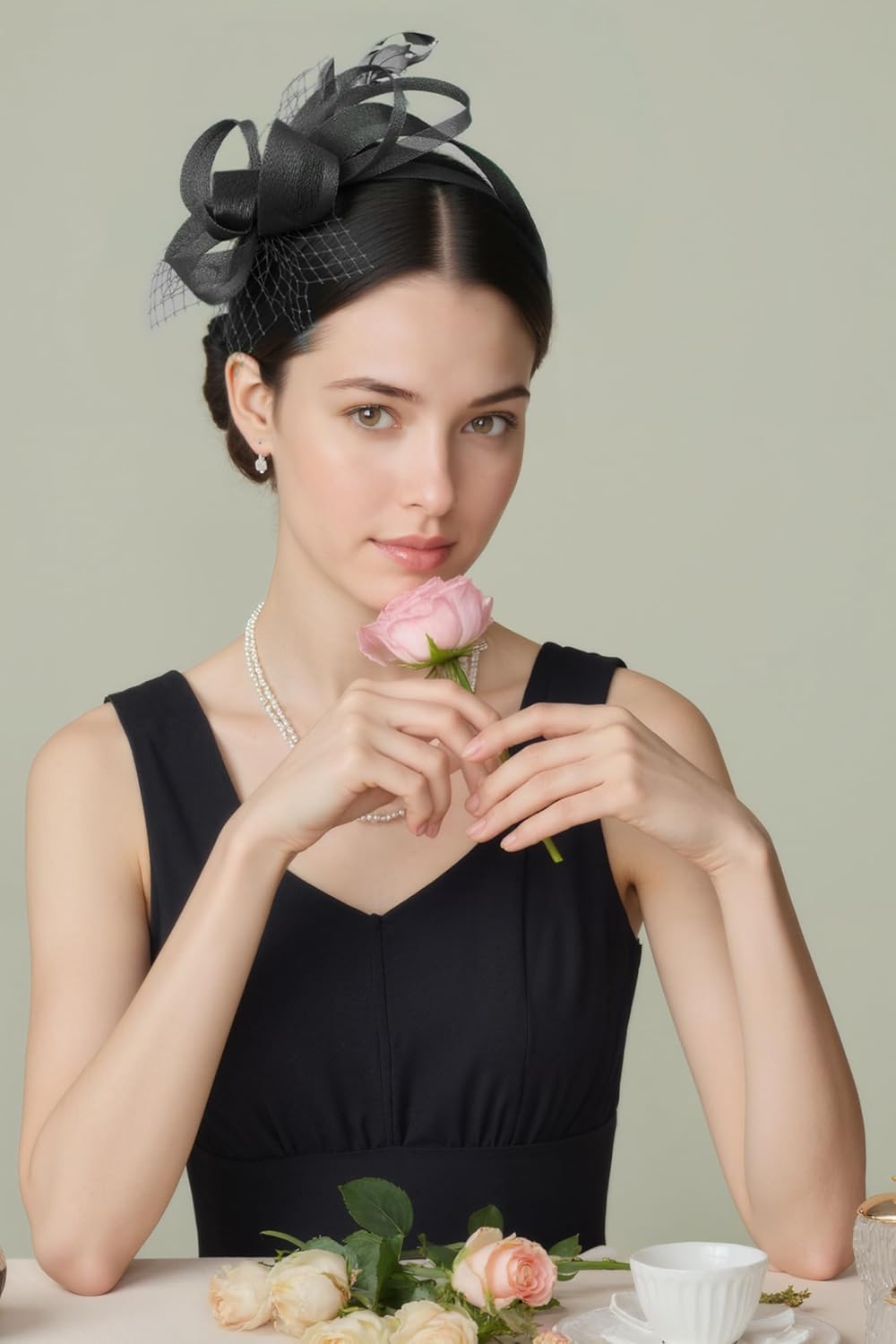 BABEYOND Fascinators Hats for Women - Tea Party Hat Kentucky Elegant Tulle Feather Ribbon Bridal Wedding Derby Headband - Image 4