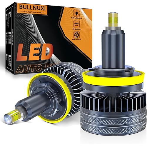 BULLNUXI H8 H9 H11 LED Headlight Bulbs 360 Degree Super Bright 6000K White 25000lm 80W Premium Replacement High Low Beam (H8 H9 H11)