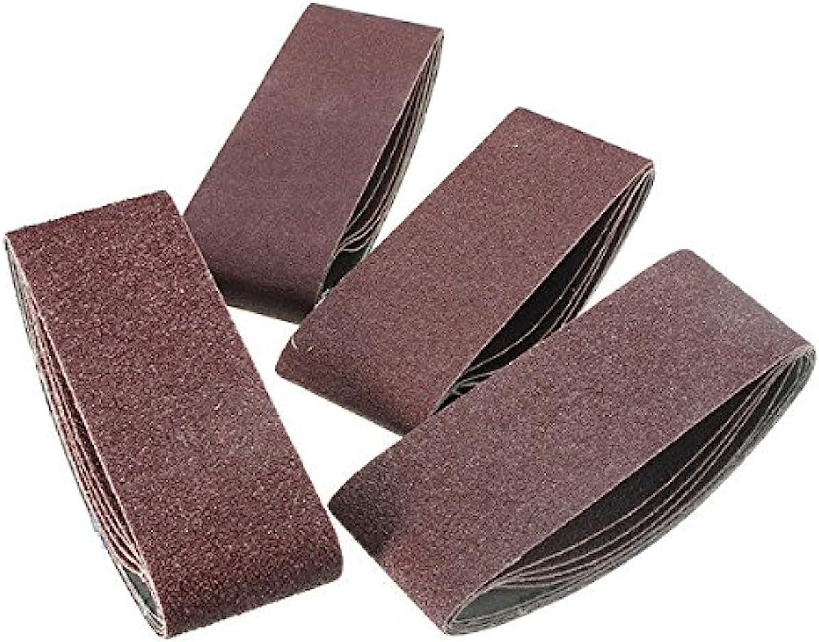 20pcs 75mm x 457mm Sanding Belts Power Tool Sander Mixed Grit Grinding Sanding Belts 40/60/80/120 Gr
