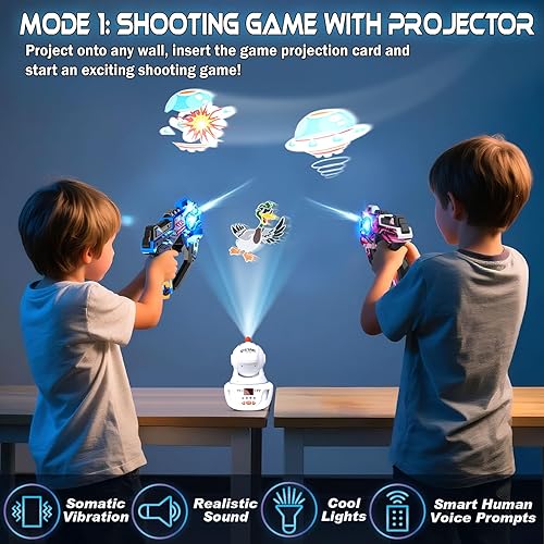 Miniatura 2 de Juego de pistolas electrónicas para niños y adultos (3 +) - Juego de disparos electrónicos para 2 jugadores con pantalla LED digital de puntuación