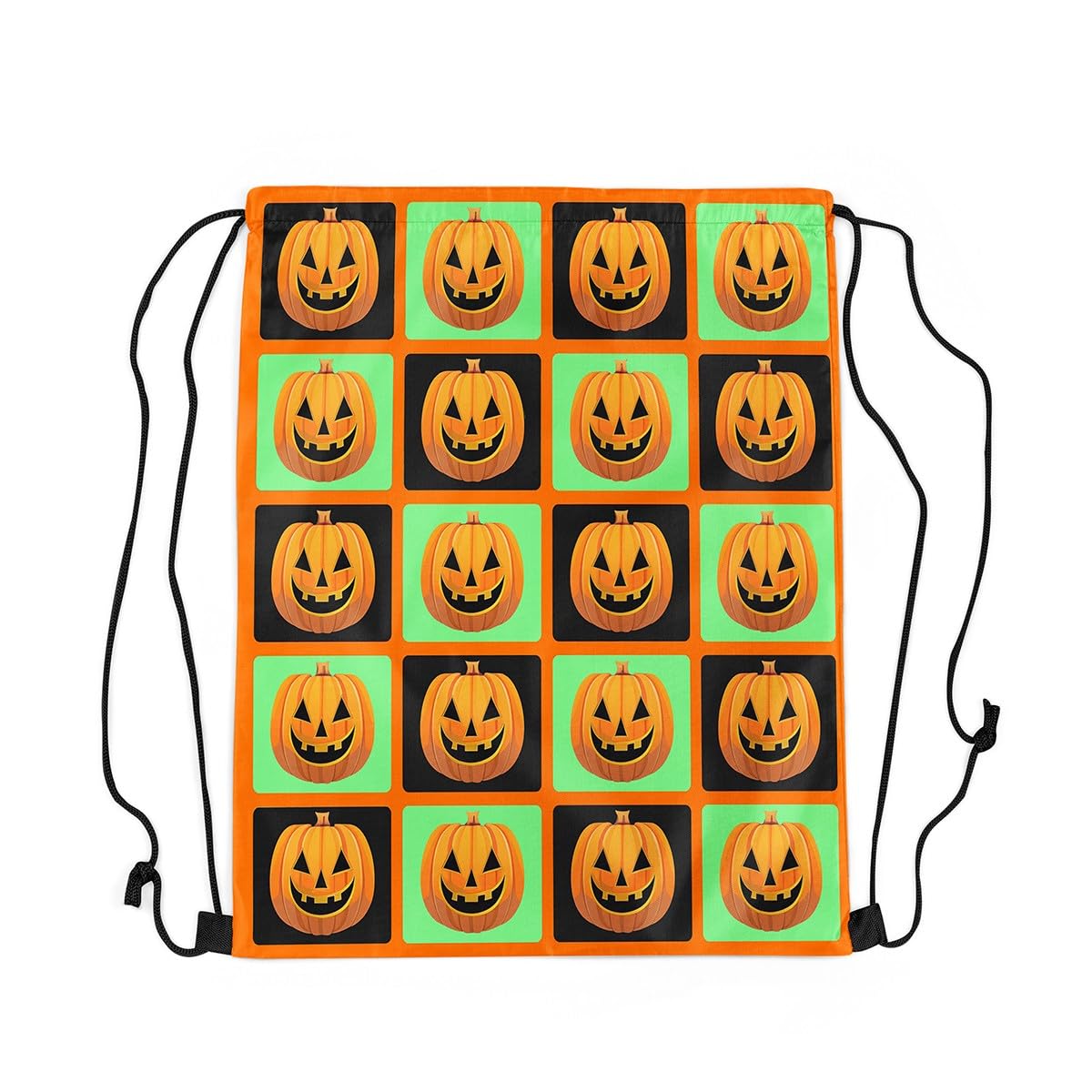 Loussiesd Green Happy Halloween Horror Theme Drawstring Backpack 40x33cm for Pumpkin Sports Drawstring Sackpack Gym String Bag Witchcraft Drawstring Bags Waterproof