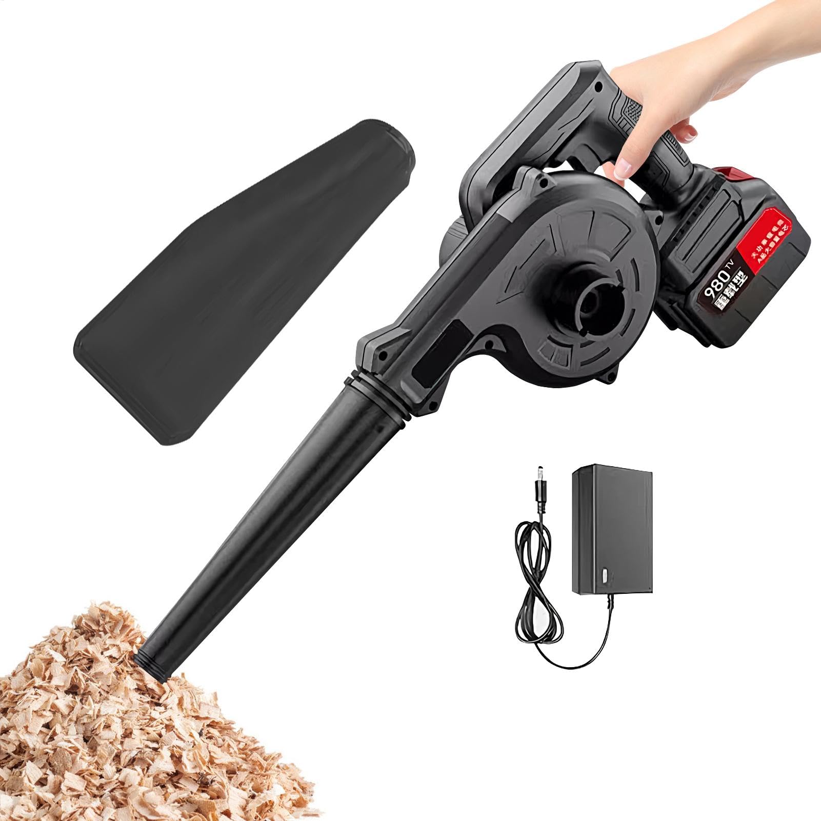 Soffiatore per Foglie a Batteria Ricaricabile Senza Fili a Batteria | Aspirapolvere da Giardino Portatile Per Esterni Giardino Cortile Prato Balcone Casa Auto Officina