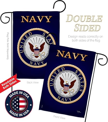 Miniatura 3 de Breeze Decor Bandera de jardín de 13 x 18.5 pulgadas, con licencia oficial de las Fuerzas Armadas de los Estados Unidos de la Marina de los Estados