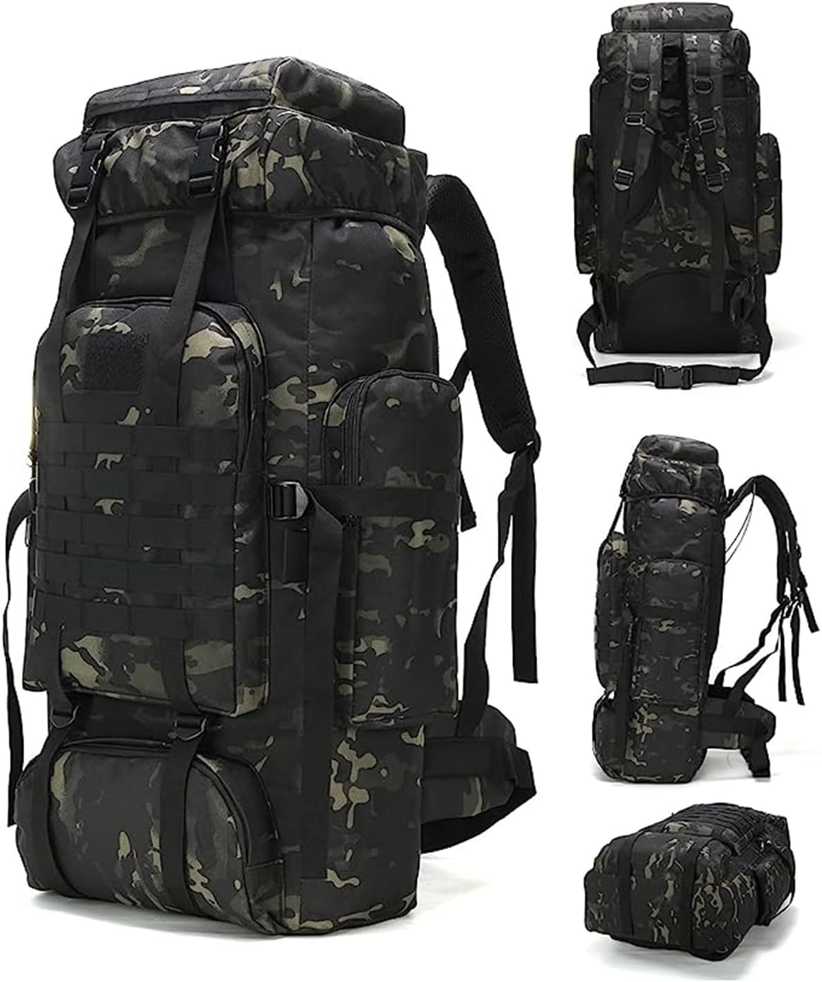 - King'sGuard 70L Camping Hiking Backpack for Men Women Large Military Tactical Backpack Molle Rucksack Backpack for Outdoor