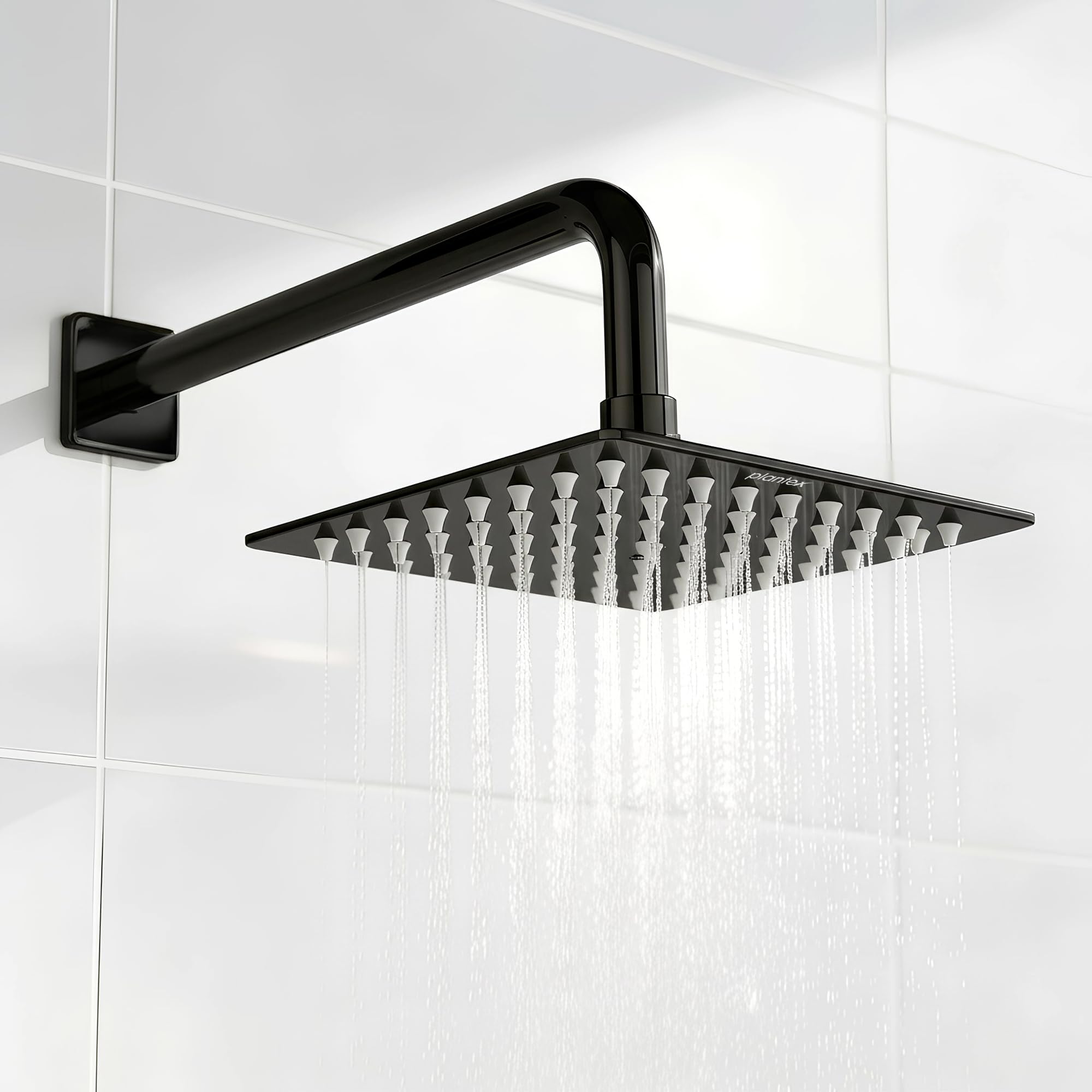Plantex Stainless Steel Overhead Shower 6 x 6 inch with Water-Saving Technology/High pressure Rain Shower Head without Arm/Bathroom Shower -(Ultra Slim-PVD Black)-image-13