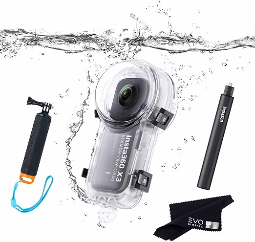 Insta360 X3 Invisible Dive Case with Invisible Selfie Stick (New) - Waterproof Up to 50m (164ft)