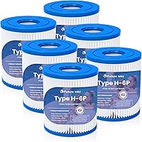 Vista 1 de Future Way Paquete de 6 cartuchos de filtro de piscina tipo H de repuesto para bomba de filtro Intex 330 GPH para piscinas sobre el suelo