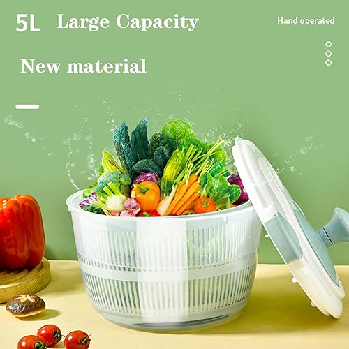 Miniatura 8 de Spinners de ensalada de 5 litros de capacidad, material mejorado de resistencia a caídas y altas temperaturas, molinillos para secador de verduras y