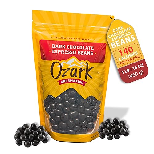 OZARK NUT ROASTERS, 16 onzas (1 libra) de granos de café expreso de chocolate oscuro, nueces saborizadas, cacahuetes confitados gourmet de clase