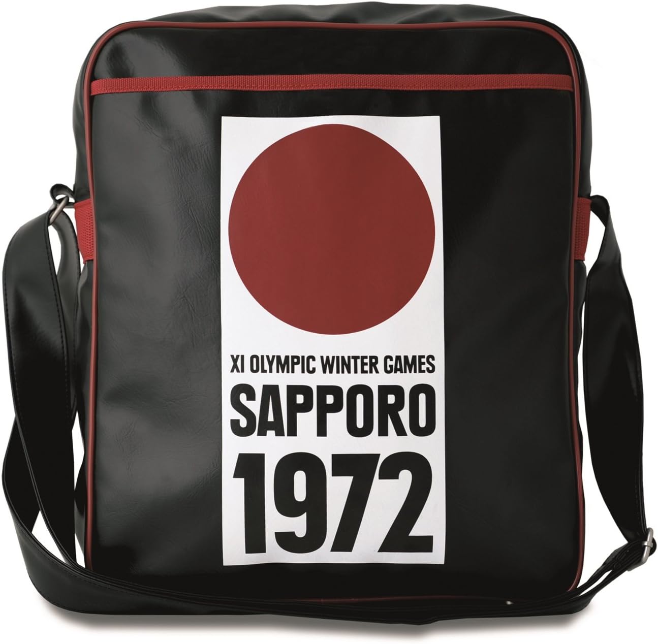 Logoshirt®️ Japan I Sapporo 1972 I Shoulder Bag I Retro I Upright format I black I Licensed original design