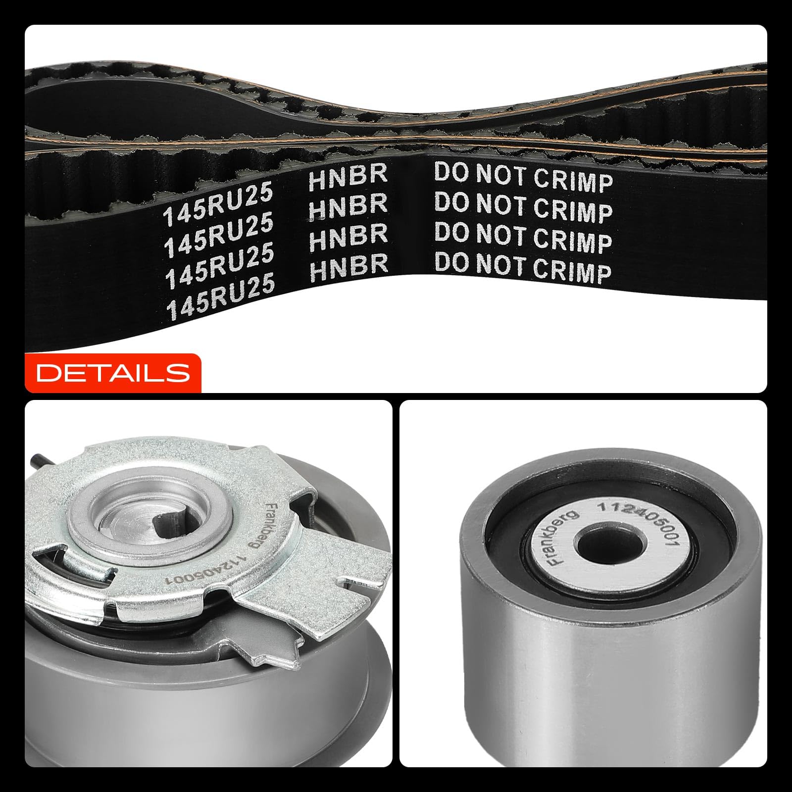 Frankberg Kit de correa de distribución con bomba de agua diésel | Compatible con: A1 Sportback 8XA 8XF, Polo 6C1 6R1, Ibiza IV Sportcoupé 6J1 6P5, Ibiza IV ST 6J8 6P8, Fabia III NJ3