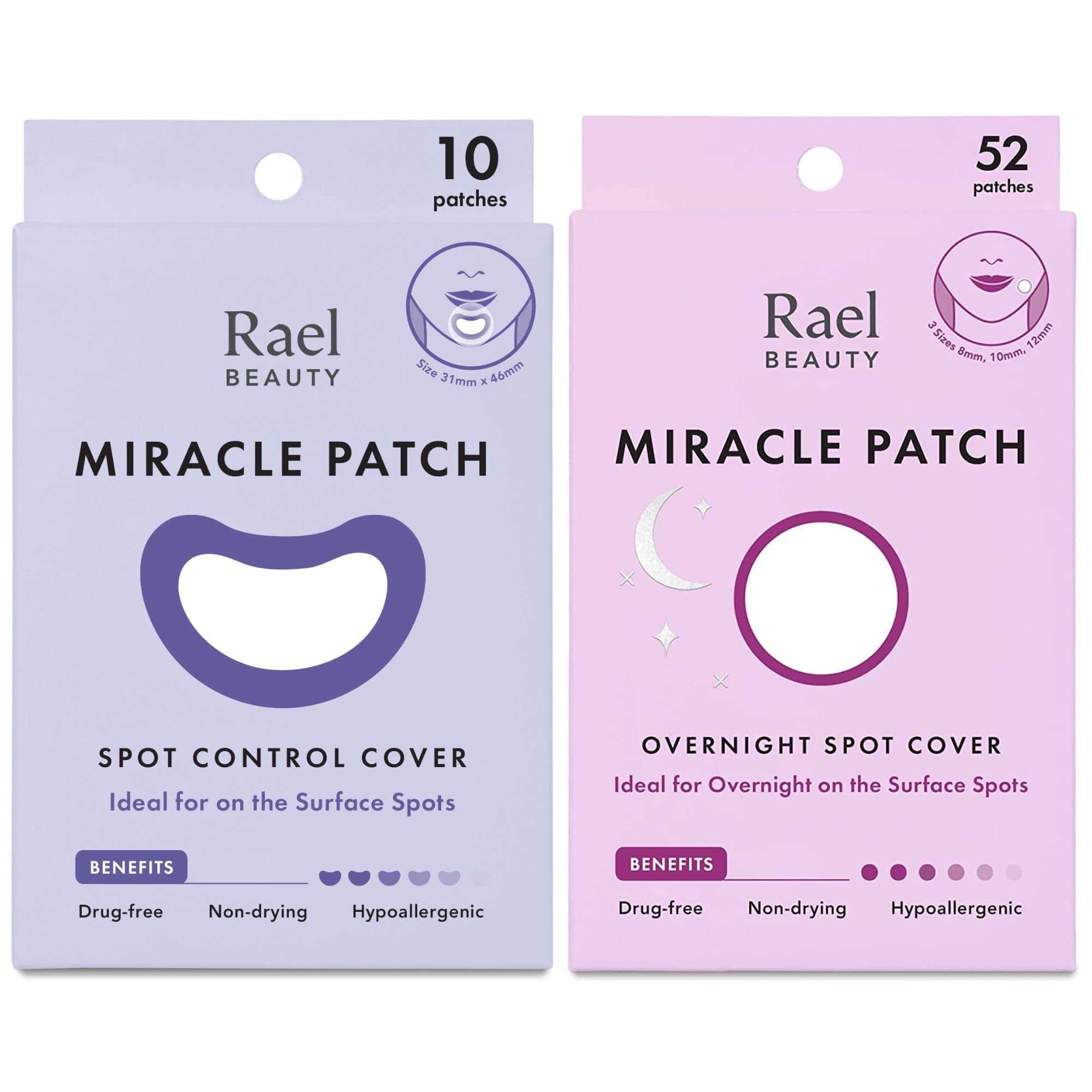 Rael Pimple Patches Extra Adhesive Bundle - Korean Skin Care Hydrocolloid Zit Acne Patches for Face Miracle Overnight