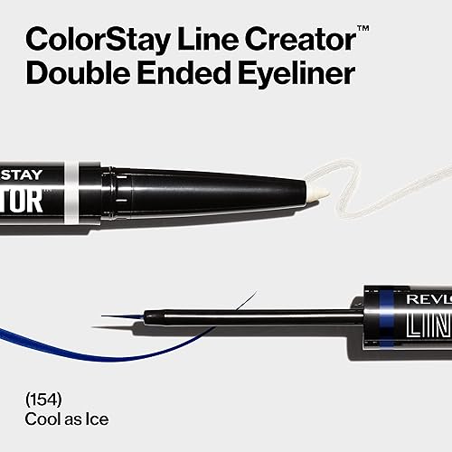 Miniatura 3 de Revlon Delineador líquido y lápiz Kohl ahumado, maquillaje de ojos ColorStay Line Creator, impermeable y resistente a la transferencia, 154 Cool as