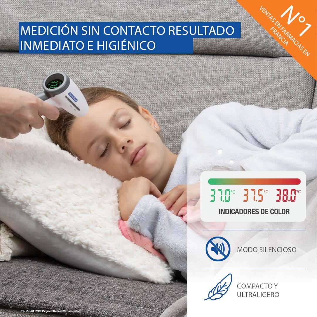 BIOSYNEX - THERMOFLASH Premium - Termómetro Frontal Sin Contacto para Bebés, Niños y Adultos - Termómetro Infrarrojo Médico - Temperatura Corporal, Ambiental, de Superficies (Baño, Biberón...)