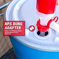 Vista 6 de TERA PUMP TRDRUM40 (sin BPA) Bomba de tambor de combustible manual compacta resistente portátil con longitud ajustable para barriles de tambor de 55