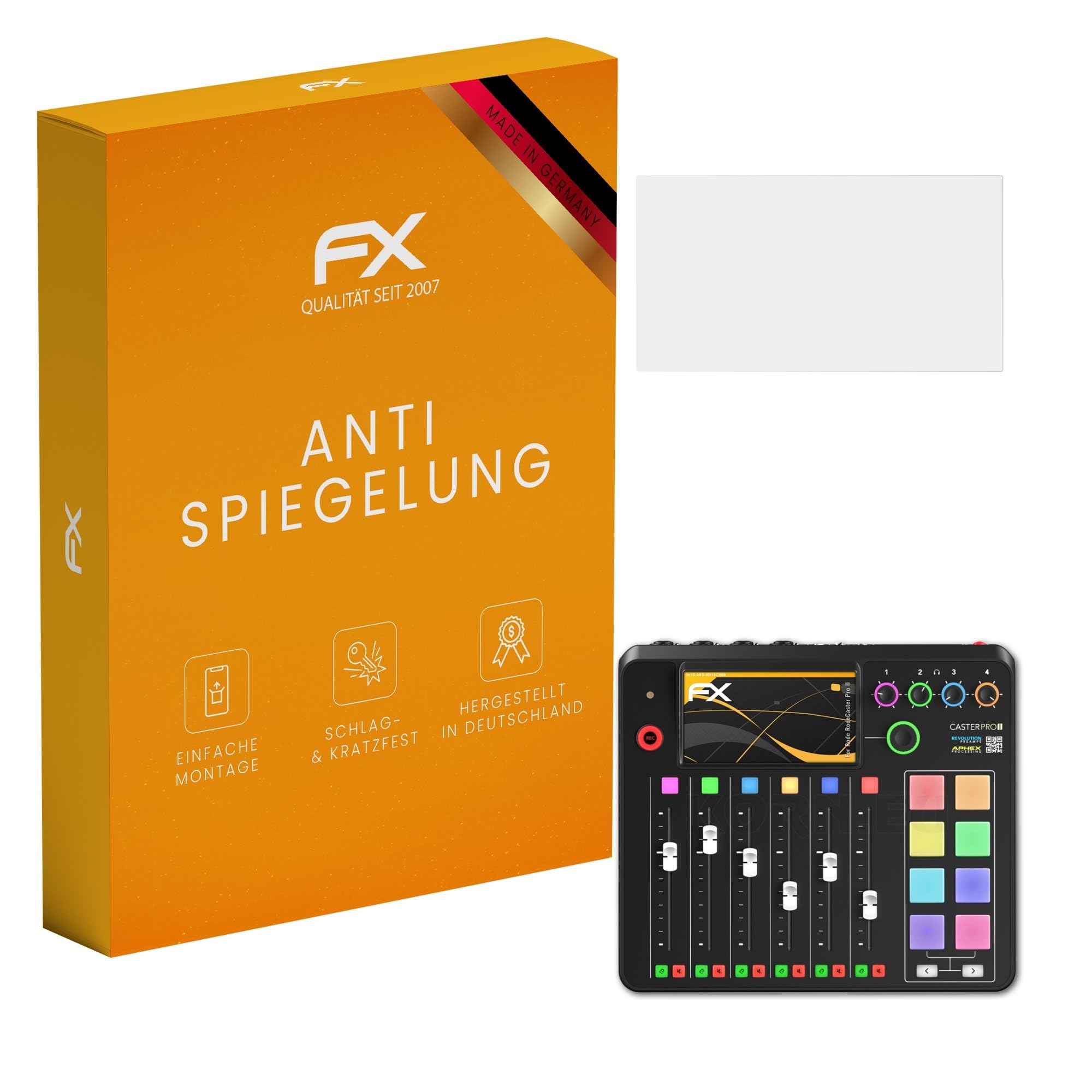 atFoliX Screen Protector compatible with Rode RodeCaster Pro II Screen Protection Film, anti-reflective and shock-absorbing FX Protector Film (2X)