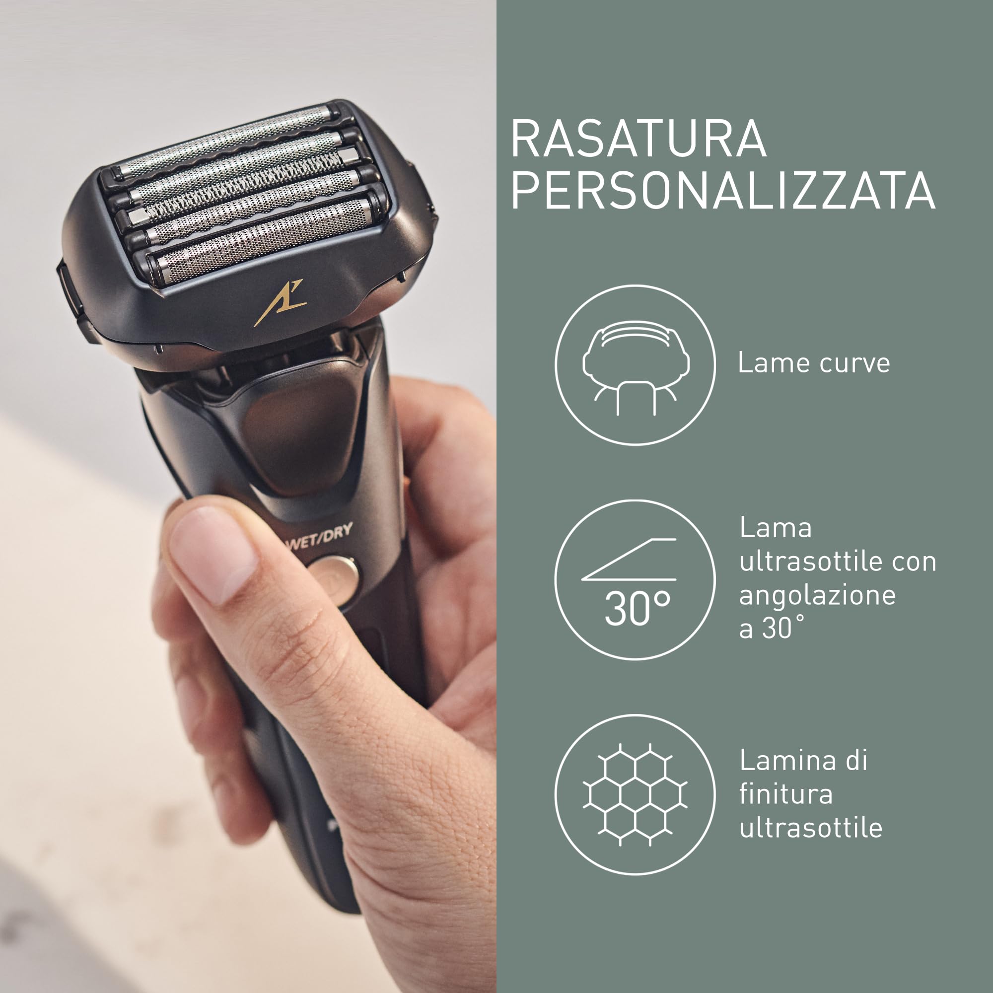 Panasonic WES9032Y1361 Lame di Ricambio per Rasoi Elettrici ES-LV97, ES-LV95, ES-LV81, ES-LV69, ES-LV67, ES-LV65 e ES-LV61, Set Combinato, Sistema a 5 Lame, Acciaio Inox Giapponese, Impermeabile