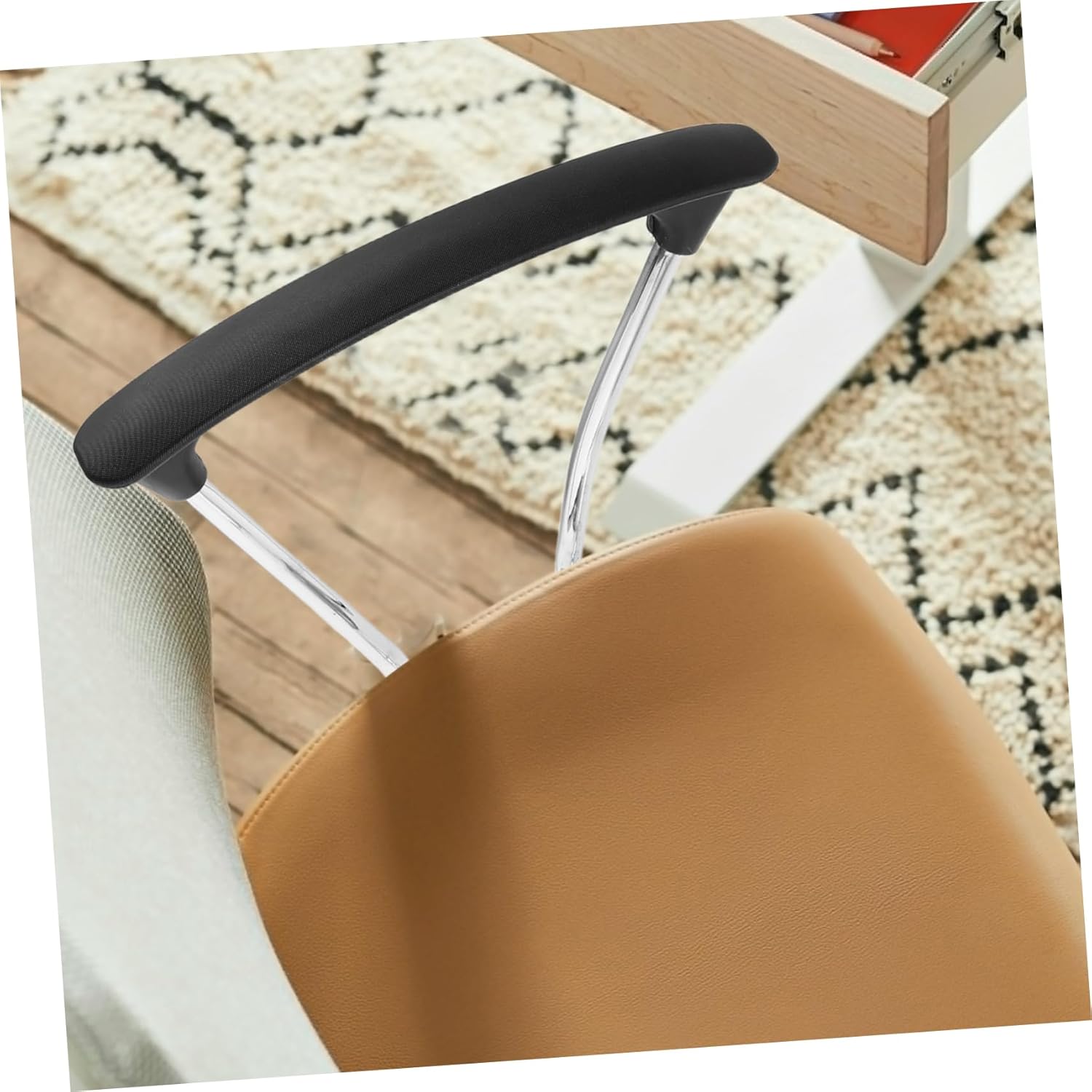 Happyyami 2pcs Office Chair Armrest Set Arm Rest Pads Replacement Bracket for Home Office Gaming Chairs