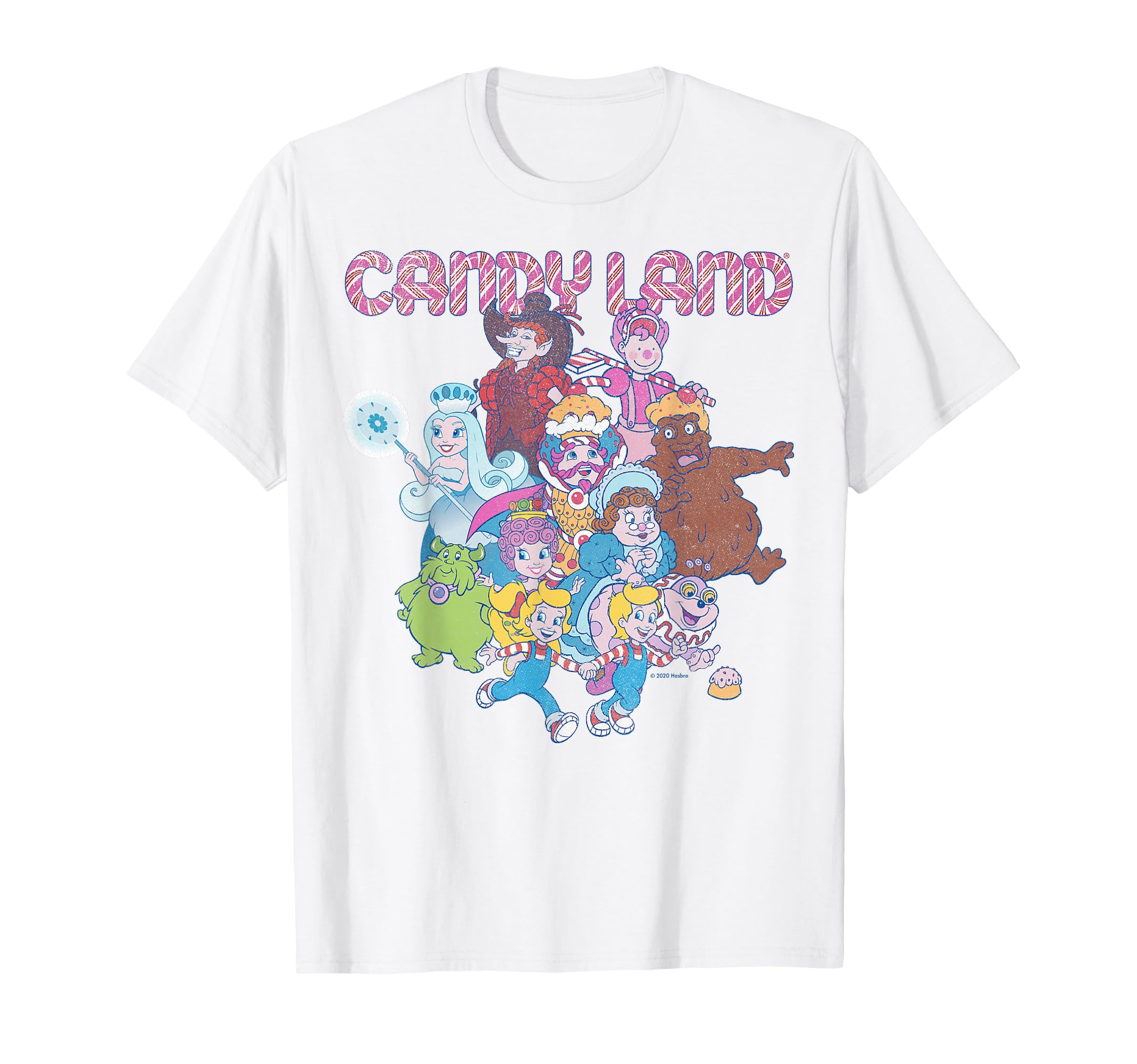 Candy Land Retro Game Characters Group Shot Logo T-Shirt