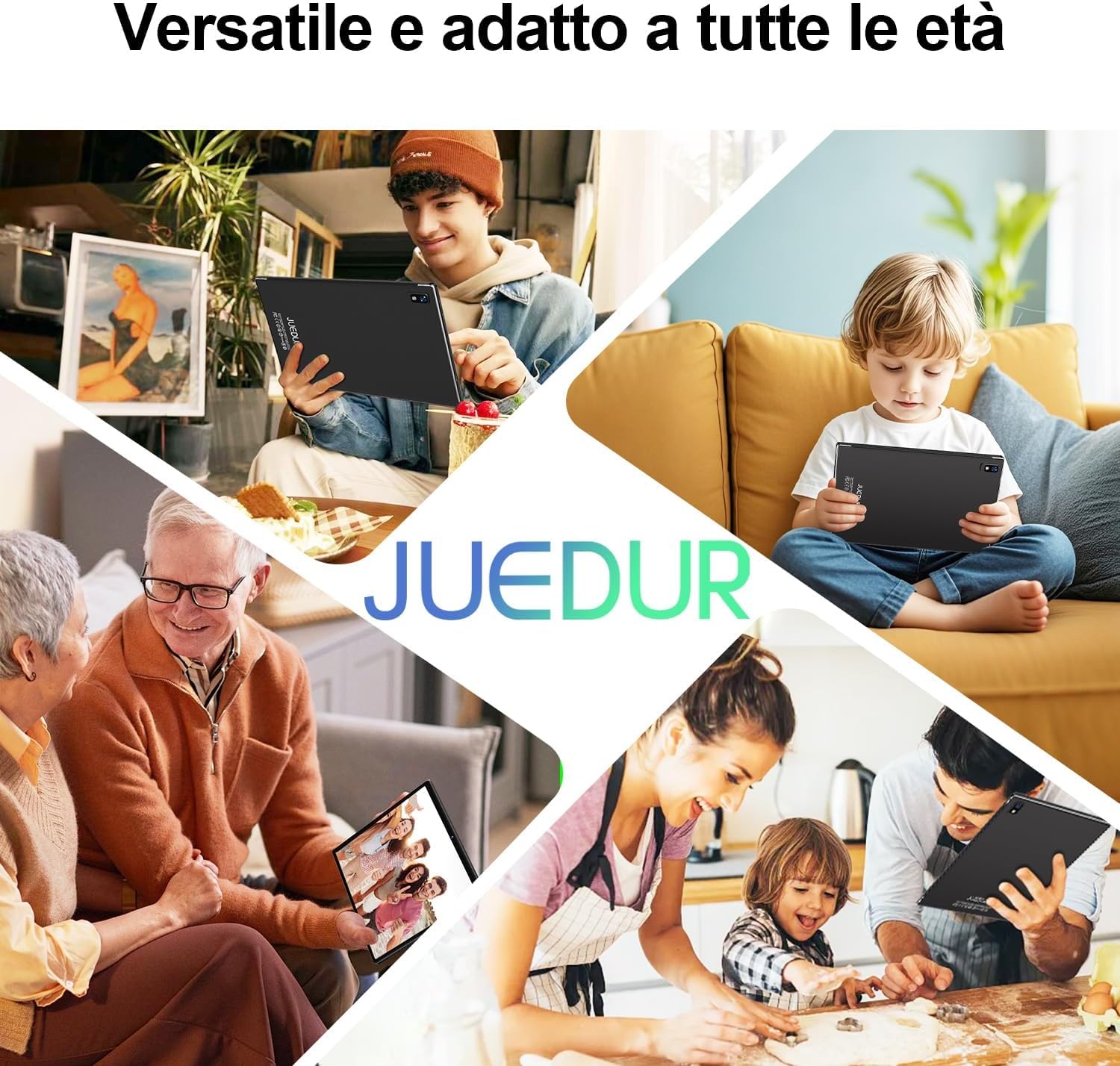 Tablet 10 Pollici Android 15, 22GB RAM+128GB ROM (1TB TF), Widevine L1, Octa-Core, 5G WiFi 6, GPS, Face ID, BT 5.0, 8000mAh, 5MP+8MP, Tablet 2 in 1 con Tastiera e Mouse, Corpo in Metallo - Nero